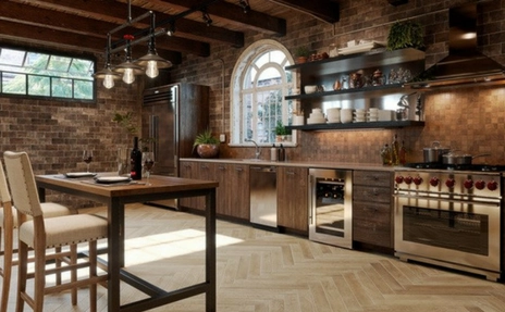 Kitchen flooring room scene